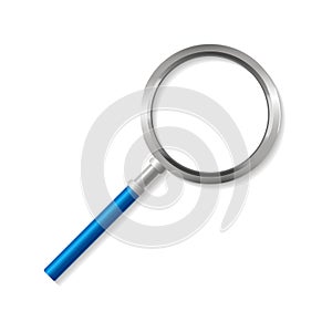 Blue Magnifying Glass Zoom Tool. Vector