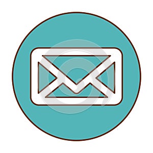 Blue mail symbol button icon