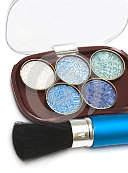 Blue make-up eyeshadows