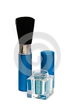 Blue make-up eyeshadows