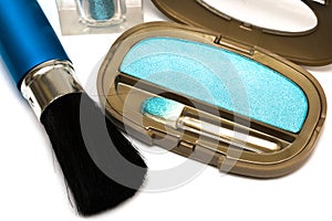 Blue make-up eyeshadows