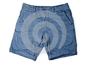 Blue male shorts isolated on white
