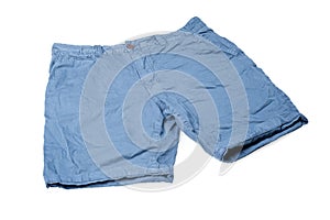 Blue male shorts isolated on white