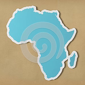 Blue map of Africa continent