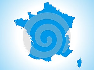 Blue map of France