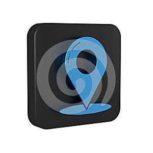 Blue Map pin icon isolated on transparent background. Navigation, pointer, location, map, gps, direction, place concept