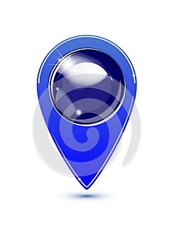 Blue map pointer with blank center