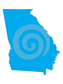 Blue Map of US State of Georgia