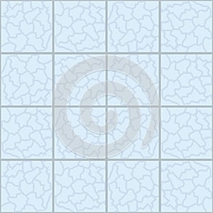 Blue marble ceramic tile seamless pattern. Vector background