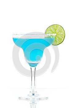 Blue margarita cocktail