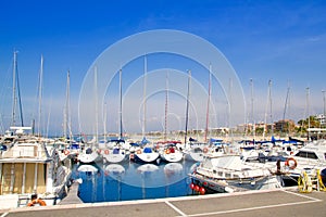 Blue marina port in Salou Tarragona