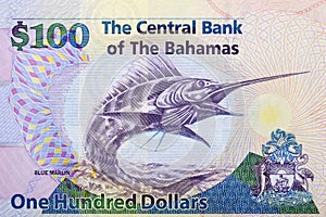 Blue Marlin from Bahamian money