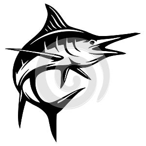 Blue Marlin fish - Fishing logo. Template club emblem. Fishing theme vector illustration.