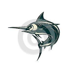 Blue Marlin Jump Scratchboard