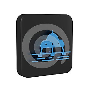 Blue Mars rover icon isolated on transparent background. Space rover. Moonwalker sign. Apparatus for studying planets