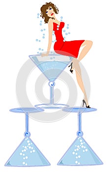 Blue Martini Lady