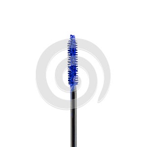 Blue mascara brush isolated