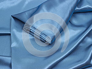 Blue material as background