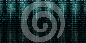 Blue matrix binary code web background