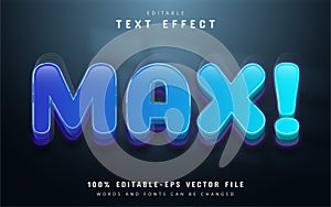 Blue max editable text effect