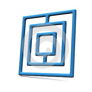 Blue maze icon 3d