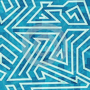 Blue maze seamless pattern