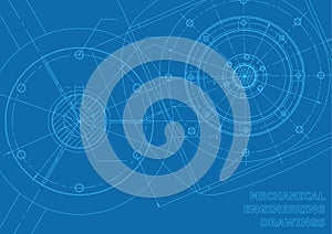 Blue Mechanical engineering drawings photo