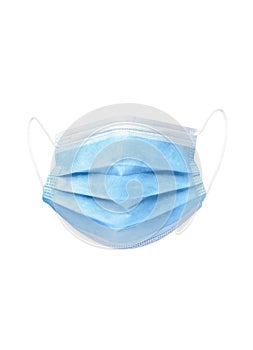 Blue Medical Disposable breath filter Face Mask with covid-19 with earloop. Covid-19 - Wuhan Novel Coronavirus pneumonia COVID-19. photo