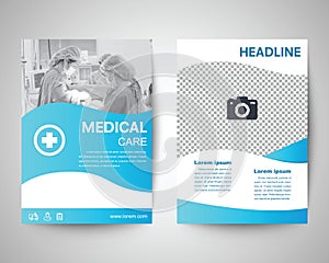 Blue medical flyer a4 template photo