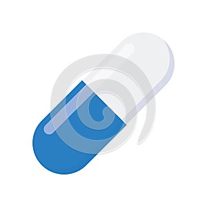 Blue Medical Pill Icon vector illustration Isolated on white Background. Design template of Pills, Capsules for graphics.