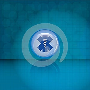 Blue medical symbol .