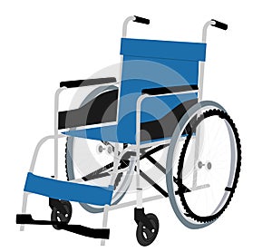 Blue wheelchair made in vector