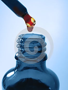 Blue medicine bottle