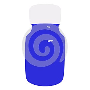 Blue Medicine bottle object illustration graphic design art