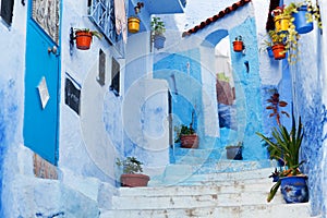 Blue medina of Chefchaouen city in Morocco, North Africa