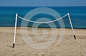Volley ball net on the beach