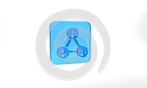 Blue Meeting icon isolated on grey background. Business team meeting, discussion concept, analysis, content strategy