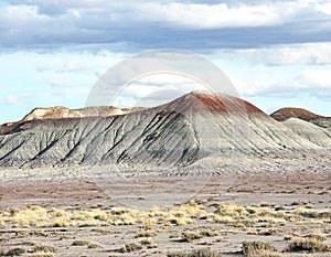 The Blue Mesa area of the Painted Desert. The cone shaped structures are referred to as tepees.