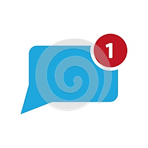 blue message 1. One letter message. Vector illustration.