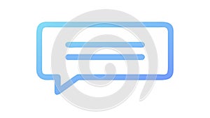 Blue Message Bubble with Horizontal Lines, Chat Icon, vector design Generative AI
