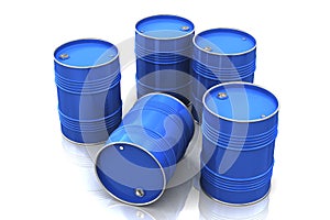 Blue metal barrels