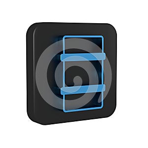 Blue Metal beer keg icon isolated on transparent background. Black square button.