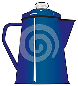 Blue Metal Coffee Pot