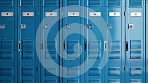 Blue Metal Lockers in a Row, Generative AI