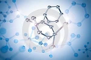 Blue metal molecule structure