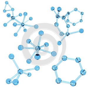 Blue metal molecule structure