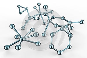 Blue metal molecule structure