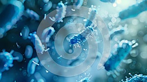 The Blue Microbial Bacteria.AI generated image