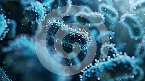 The Blue Microbial Pathogen.AI generated image