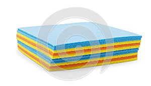 Blue microfiber duster on white background